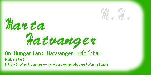 marta hatvanger business card